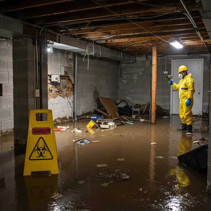 Flooded Basement Electrical Hazard in Archer Lodge, NC Property